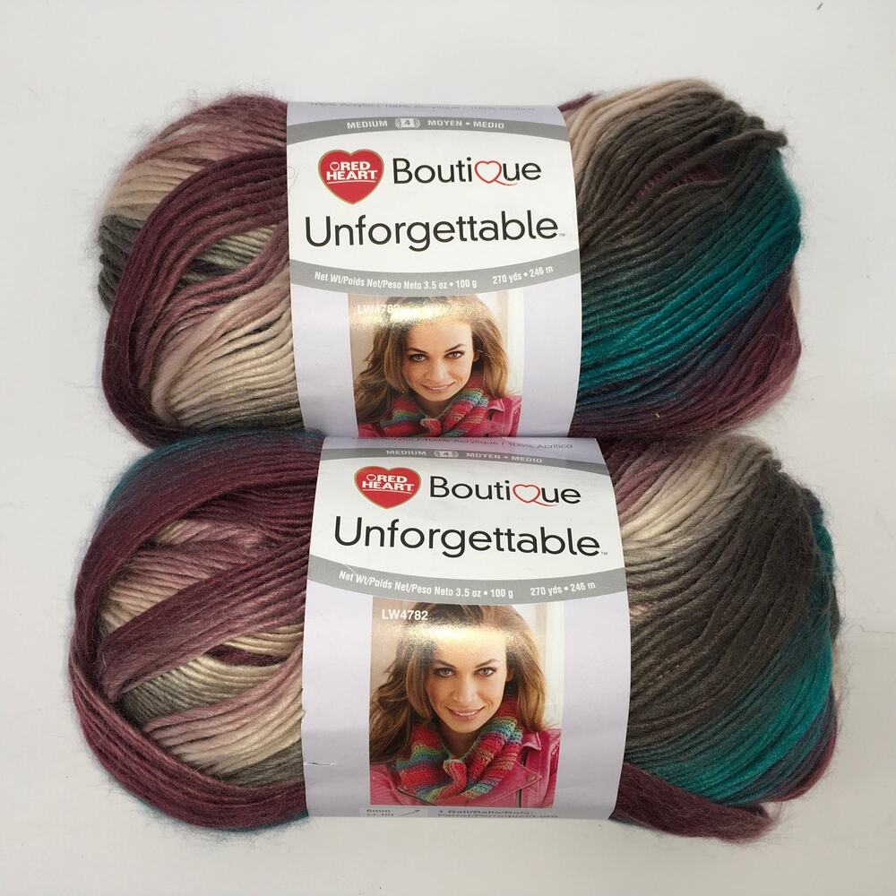 Red Heart Yarn Boutique Unforgettable TealBerry Purple *Lot of 2 Skein* Retired
